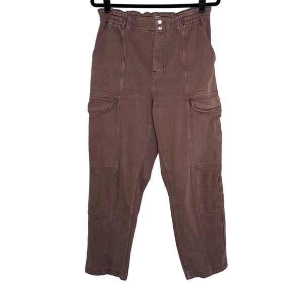PacSun Brown Paper Bag Elastic Waist Cargo Pants Large - Picture 1 of 11